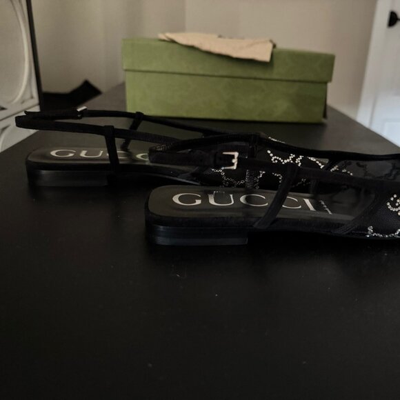 Gucci Slingback Ballet Flats Black Size 40 - Picture 5 of 6